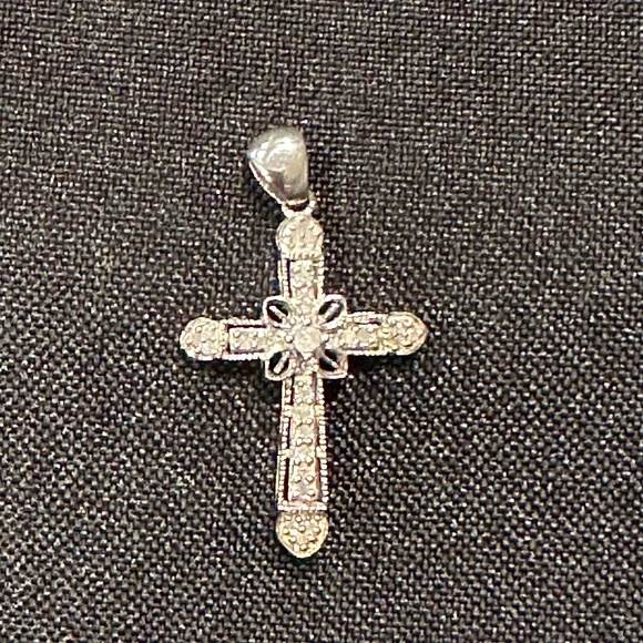Diamond Silver Cross - Picture 3 of 10